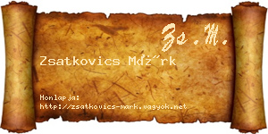 Zsatkovics Márk névjegykártya